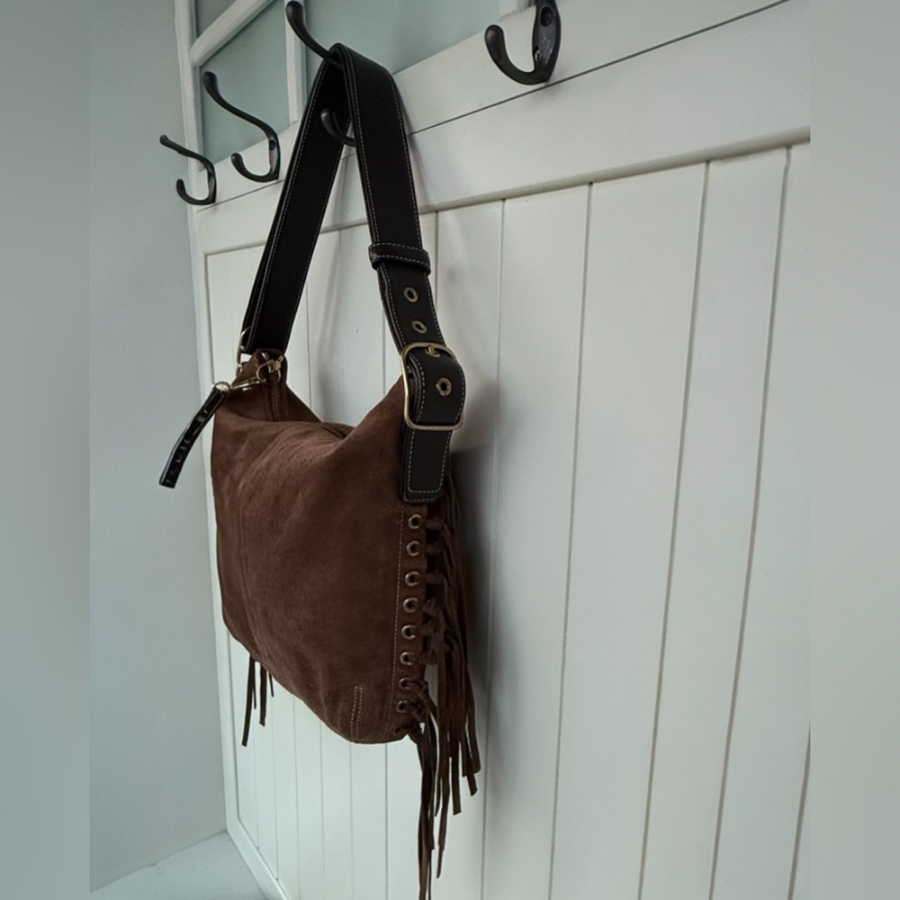 Vintage Coach Limited Edition Fringed Suede Shoulder Convertible Strap Bag 9330 - Picture 4 of 11